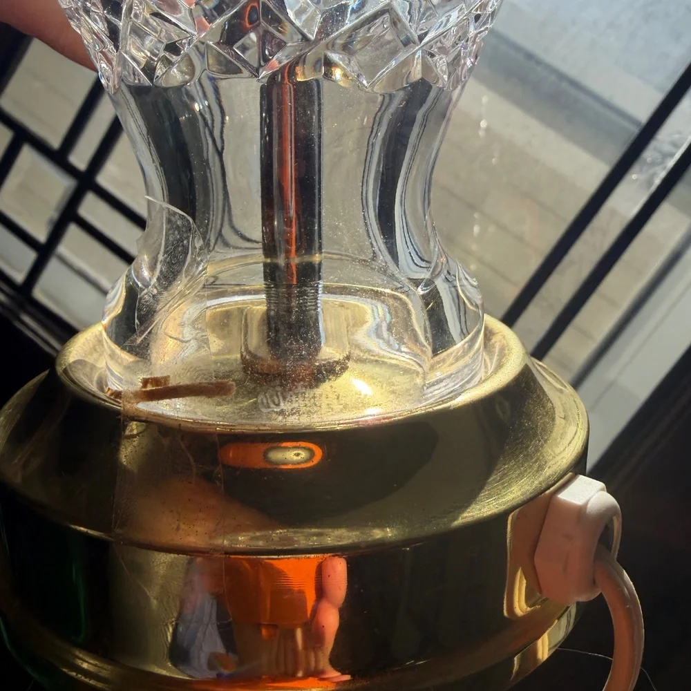Vintage Crystal Glass Waterford Araglin Desk Bedside Table Lamp 10.5